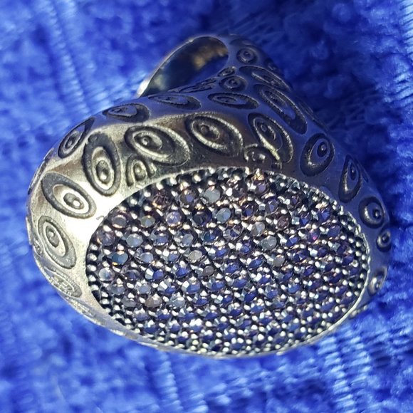 CHOCOLATE CZ DIAMOND RING GOLD SIZE 6 - Picture 6 of 7